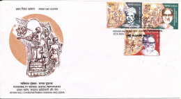 India FDC Mumbai 12-9-2002 Social Reformers Complete Set Of 3 With Cachet - FDC