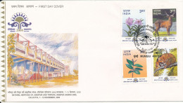India FDC Mumbai 31-3-2000 Natural Heritage Of Manipur And Tripura Indepex Asiana 2000 Complete Set Of 4 With Cachet - FDC