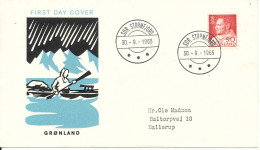 Greenland Unofficial FDC 30-9-1965 Frederik IX 50 Ore With Cachet Sent To Denmark - FDC