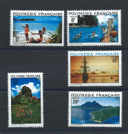 Polynésie N°98/102** (MNH) 1974 - Paysages - Neufs