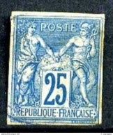 Col. Gén. 35 - 25c Bleu SAGE - Oblitéré - Cote : 200 E - Très Beau - Sage