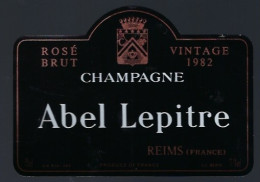 Etiquette Champagne Rosé Brut  Millesime 1982 Abel Lepitre Reims  Marne 51 - Champagne