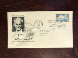 CANADA FDC COVER 1965 YEAR DOCTOR GRENTELL HEALTH MEDICINE STAMPS - Lettres & Documents