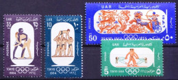 Egypt 1964 MNH 4v, Tokyo Olympics, Sports - Ete 1964: Tokyo