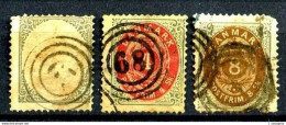 DANEMARK - 17 à 19 - Oblitérés - Cote : 233 E  (17 : Quelques Dents Courtes - 18 : Très Beau   19 : 1 Angle Défectueux) - Used Stamps