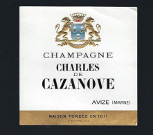 Etiquette Champagne   Charles De Cazanove  Avize   Marne 51 Logo En Relief - Champagne