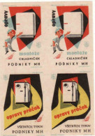 Slovakia - 4 Matchbox Labels - Repairs Of Washing Machines And Refrigerators - Boites D'allumettes - Etiquettes