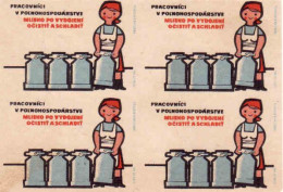 Slovakia - 4 Matchbox Labels - Milk Production - Boites D'allumettes - Etiquettes