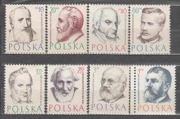 Poland 1957 Mi# 1008-1014 & 1029 Doctors MNH * * - Unused Stamps