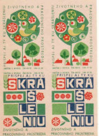 Slovakia - 4 Matchbox Labels - Beautifying The Living And Working Environment - Boites D'allumettes - Etiquettes