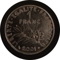 Monnaie France - 2001 - 1 Franc Semeuse O.Roty, Tranche Striée, Nickel - 1 Franc