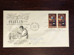 CANADA FDC COVER 1971 YEAR INSULIN HEALTH MEDICINE STAMPS - Brieven En Documenten