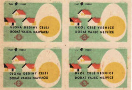 Slovakia - 4 Matchbox Labels - Achat D'œufs, D'élevages De Volailles, - Boites D'allumettes - Etiquettes