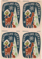 Slovakia - 4 Matchbox Labels - We Feed The Animals In Winter - Boites D'allumettes - Etiquettes