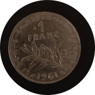 Monnaie France - 1961 - 1 Franc Semeuse O.Roty, Tranche Striée, Nickel - 1 Franc