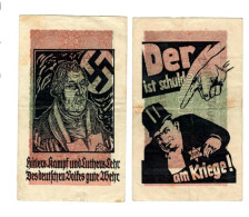 Two WW2 Germany Nazi Propaganda FORGERY Overprint On Genuine 20,000 Mark 1923 Banknote VF- - Altri & Non Classificati