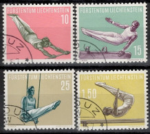 Liechtenstein 1957: Sport IV Turnen Gymnastique Zu 297-300 Mi.353-356 Yv 315-318 Mit Stempel VADUZ (Zumstein CHF 52.00) - Gebraucht