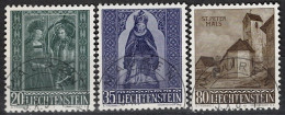 Liechtenstein 1958: St.Peter, Moritz & Agatha Mäls Zu 318-320 Mi 374-376 Yv 336-338 ⊙ MAUREN 3.X.64 (Zumstein CHF 10.00) - Gebruikt