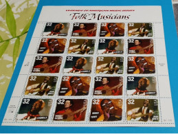 USA 1998 / FOLK MUSICIANS / MUSIQUE FOLK / BLOC 20 TP / NEUF FDC - Hojas Bloque