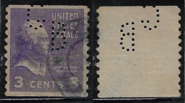 USA United States Stamp With Perfin GB By Gimbel Brothers Lochung Perfore - Perforados