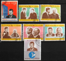 Equateur (Ecuador) - Kennedy (John F.) - Adenauer - De Gaulle - Winston Churchill - JPaul VI - Hammarsk Jold - Oblitérés - Kennedy (John F.)