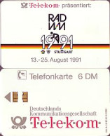 Telefonkarte A 13 07.91 Rad WM 1991 Stuttgart, Gr.Nr.,DD 1107, Aufl. 14000 - Unclassified