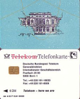 Telefonkarte A 52 F 12.91 Telekom Generaldirektion Bonn, DD 1209, Aufl. 49000 - Unclassified