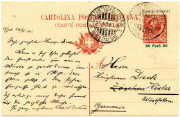 ITALIE - LEVANT - CARTE POSTALE 10C LEONI DE CONSTANTINOPLE POUR L'ALLEMAGNE, 1913 - European And Asian Offices