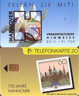 Telefonkarte K 336 06.91, 750 Jahre Hannover (Abbildung Briefmarke), Aufl. 3000 - Unclassified