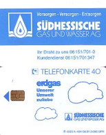 Telefonkarte K 404 08.91, Südhess. Gas- Und Wasser AG, Aufl. 3000 - Unclassified