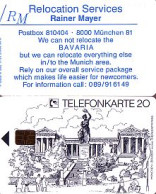 Telefonkarte K 592 11.91, Relocation Services Rainer Meyer München, Aufl. 3000 - Unclassified