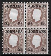 MACAU 1892 Newspaper Stamps Overprinted JORNAES BLOCK MNH NG (NP#70-P13-L4) - Ongebruikt