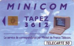 Telefonkarte Frankreich, Minicom Tapez 3612 (2), 50 - Ohne Zuordnung