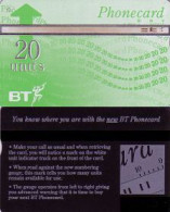 Telefonkarte Großbritannien, Grüne Karte, Rückseite Mit Schrift, 20 - Ohne Zuordnung
