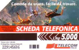 Telefonkarte Italien, Fallschirmspringer, 5000 - Ohne Zuordnung