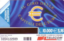 Telefonkarte Italien, Il Giro Delle Capitali Dell'Euro, 10000/5,16 - Zonder Classificatie