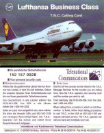 T.N.C. Calling Card, Lufthansa Business Class, Boeing 747 - Unclassified