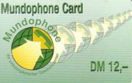 Calling Card, Mundophone, Grafik Telefonhörer, DM 12,- - Ohne Zuordnung