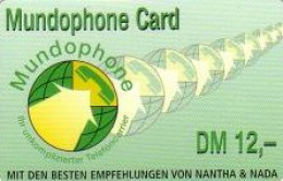 Calling Card, Mundophone, Grafik Telefonhörer, ".. Nantha & Nada", DM 12,- - Zonder Classificatie