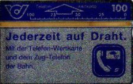 Telefonkarte Österreich, Jederzeit Auf Draht, Zug-Telefon, 100 - Ohne Zuordnung