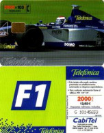 Telefonkarte Spanien, Telefonica 2000+100, Formel 1 - Rennwagen - Ohne Zuordnung