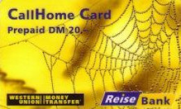 Calling Card, WesternUnion Reisebank, CallHome, Spinnennetz, DM 20 - Ohne Zuordnung