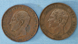 Belgique / Belgium • 10 Centimes 1853 • 2 Types (large + Small Date) - Mariage Du Duc  [24-104] - 10 Cent