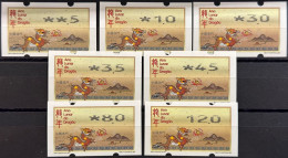 2024 LUNAR NEW YEAR OF THE DRAGON NAGLER MACHINE ATM LABELS COMPLETE SET OF 7 W\BROKENN PIN ON TOP - Automaten