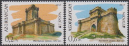 Aserbaidschan MiNr. 1193-94A Europa 17, Burgen U.Schlösser (2 Werte) - Azerbaïjan