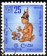 Ceylon Mi.Nr. 301 Wolkenmädchen, Freske (25C) - Sri Lanka (Ceylan) (1948-...)