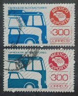 MESSICO MEXIQUE 1982 AIRMAIL VARIETY COLOR BRIGHT-BLUEAND VERMILION ----- SLATE BLUE AND CARMINE - Mexico