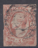 Sachsen, Mi.Nr. 12 Freim. König Johann I. (5 Ngr.) - Sachsen