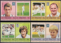 St.Vincent Mi.Nr. 778-85 Kricketspieler (4 Paare) - Swaziland (1968-...)