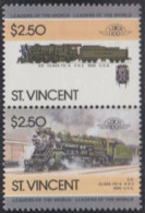 St.Vincent Mi.Nr. Zdr.842-43 Lokomotiven, S.R. Class PS-4 (2 Werte) - Swaziland (1968-...)